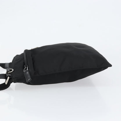 Prada Front Pocket Messenger Bag Tessuto, BLACK, NYLON, Shoulder bag