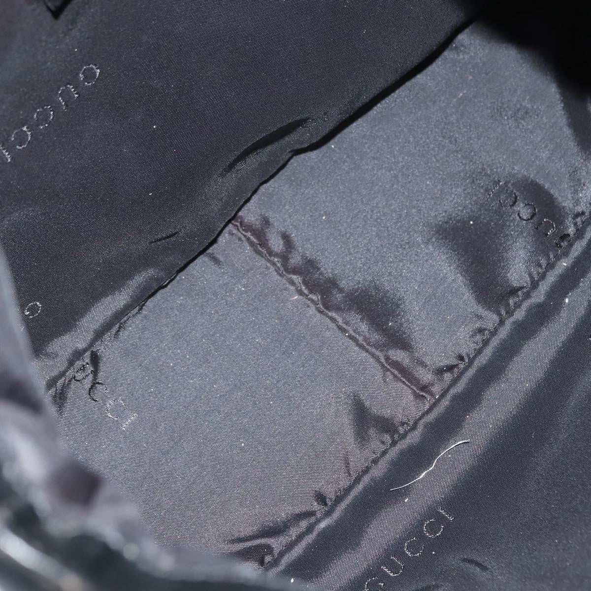 Gucci Vintage Bamboo Shoulder Bag Nylon, BLACK, NYLON, Shoulder bag