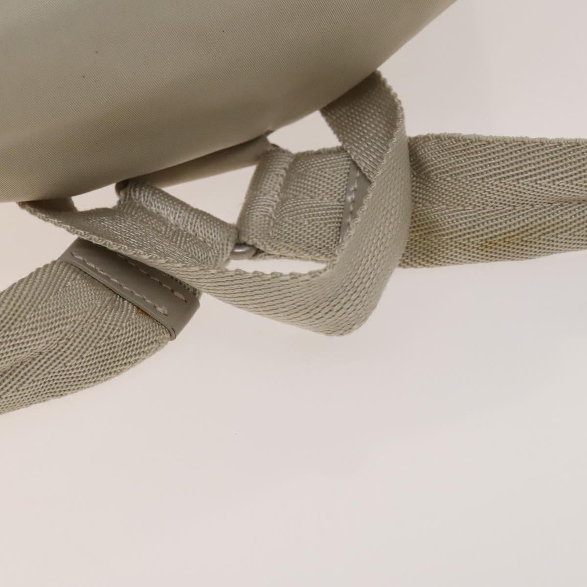 Prada Vela Double Front Pocket Backpack Tessuto with Saffiano Leather, SILVER, NYLON, Backpack