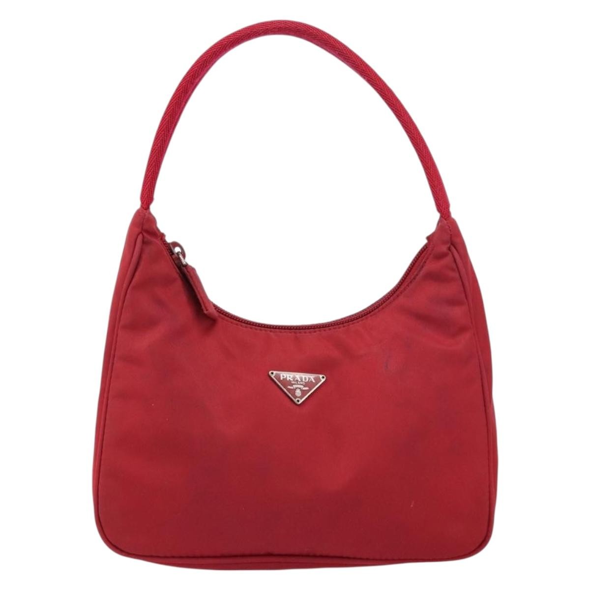 Prada Hobo Tessuto, RED, NYLON, Handbag