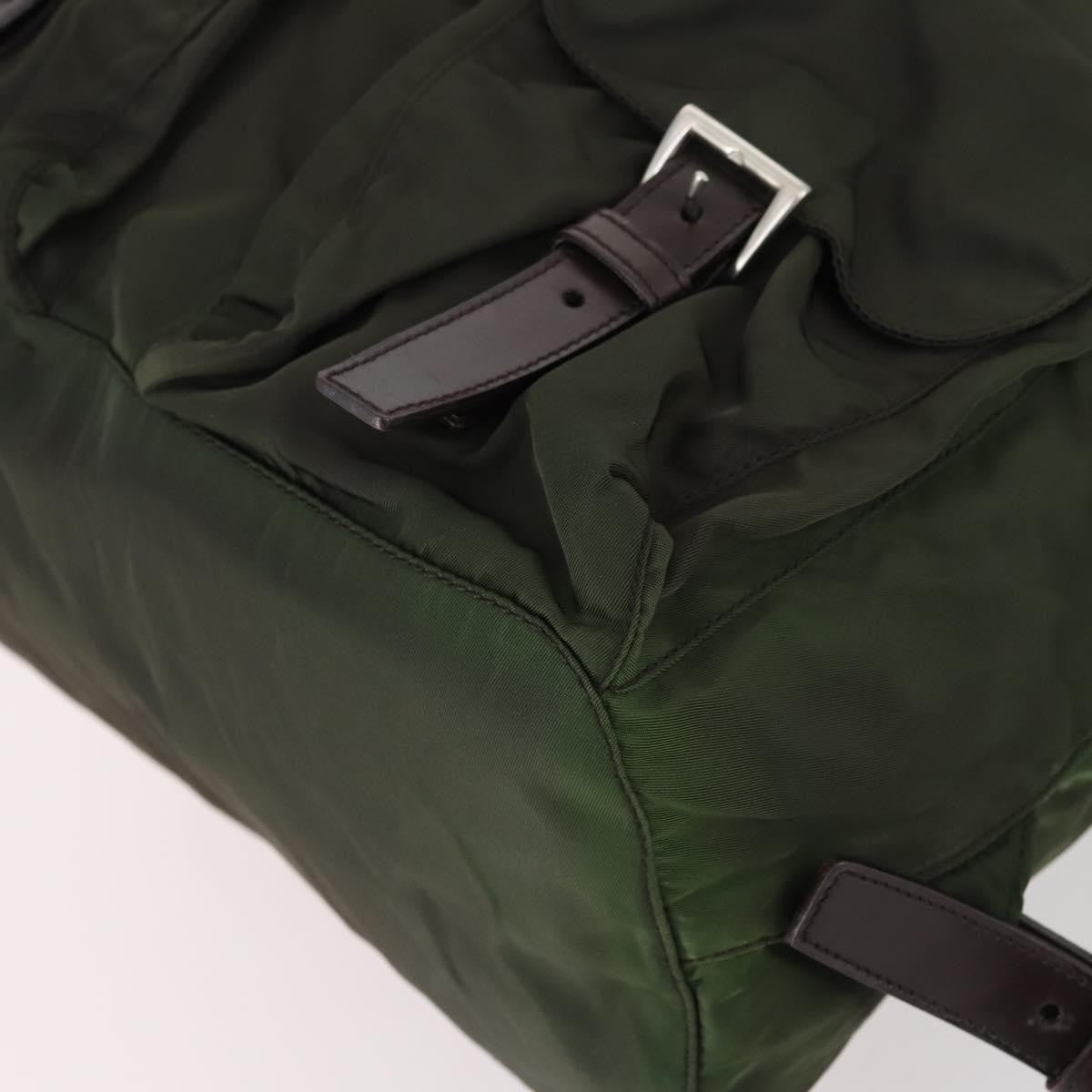 Prada Corsaire Backpack Embroidered Quilted Denim, KHAKI, NYLON, Backpack