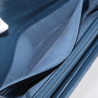 Chanel CC Gusset Classic Flap Wallet Quilted Lambskin, NAVY, LEATHER, Wallets