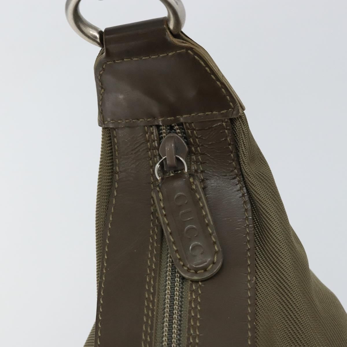 Gucci Vintage Bamboo Shoulder Bag Nylon, KHAKI, NYLON, Shoulder bag