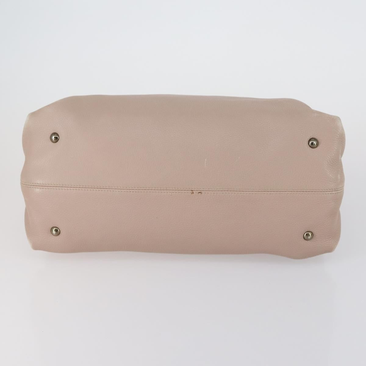 Salvatore Ferragamo Gancini Shoulder Bag Leather, BEIGE, LEATHER, Shoulder bag