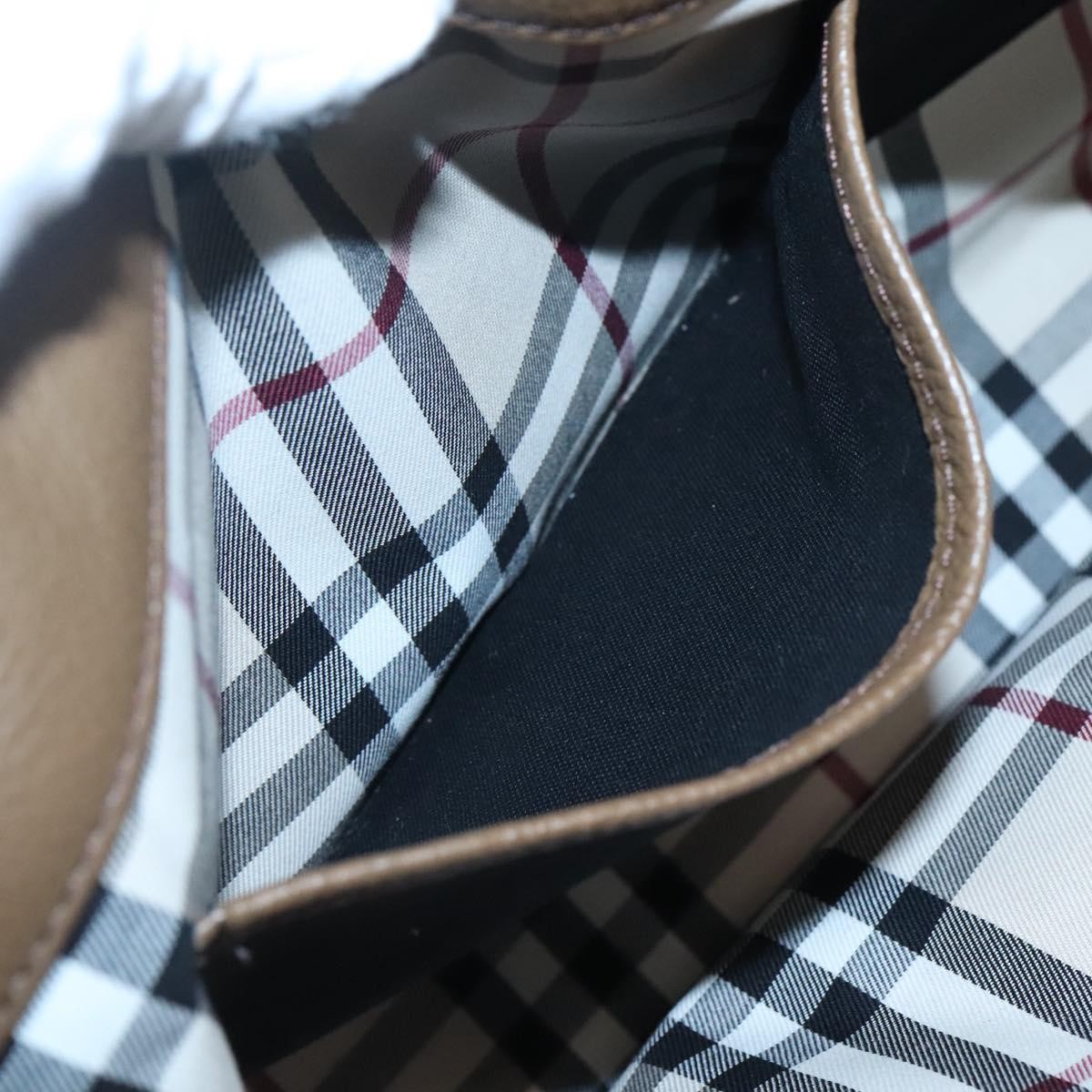 Burberry Nova Check Tote Leather, BROWN, LEATHER, Tote bag