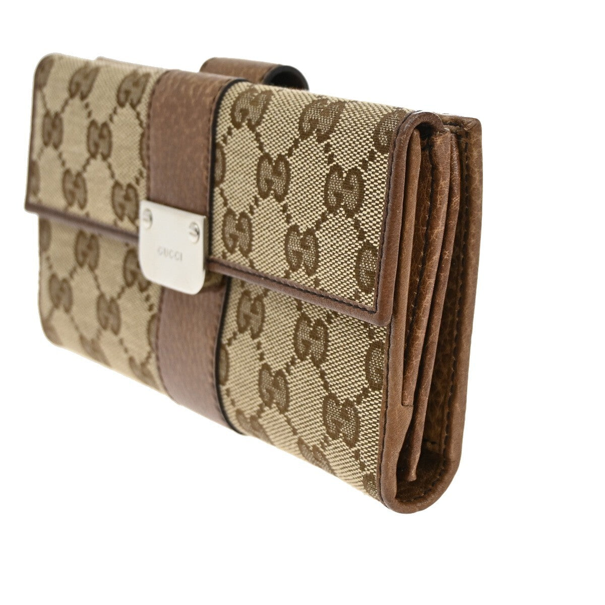 Gucci GG pattern wallet Motif GG, BROWN, CANVAS, Wallets