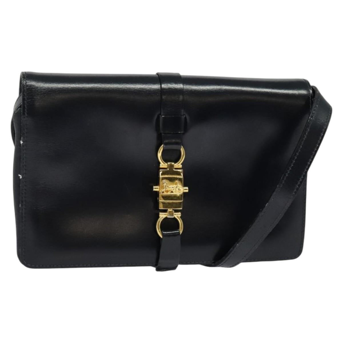 Celine Shoulder Bag Leather, NAVY, LEATHER, Shoulder bag