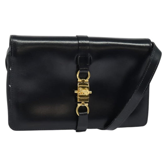 Celine Shoulder Bag Leather, NAVY, LEATHER, Shoulder bag