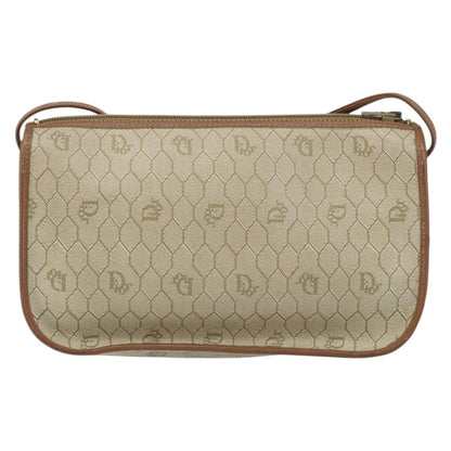Christian Dior Vintage Honeycomb Shoulder Bag Canvas, BEIGE, CANVAS, Shoulder bag