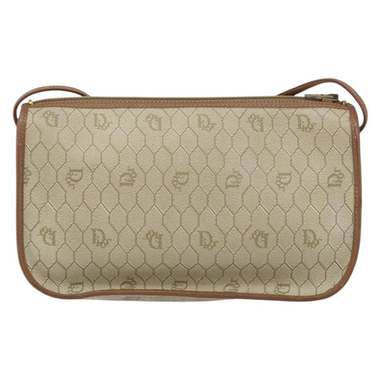 Christian Dior Vintage Honeycomb Shoulder Bag Canvas, BEIGE, CANVAS, Shoulder bag
