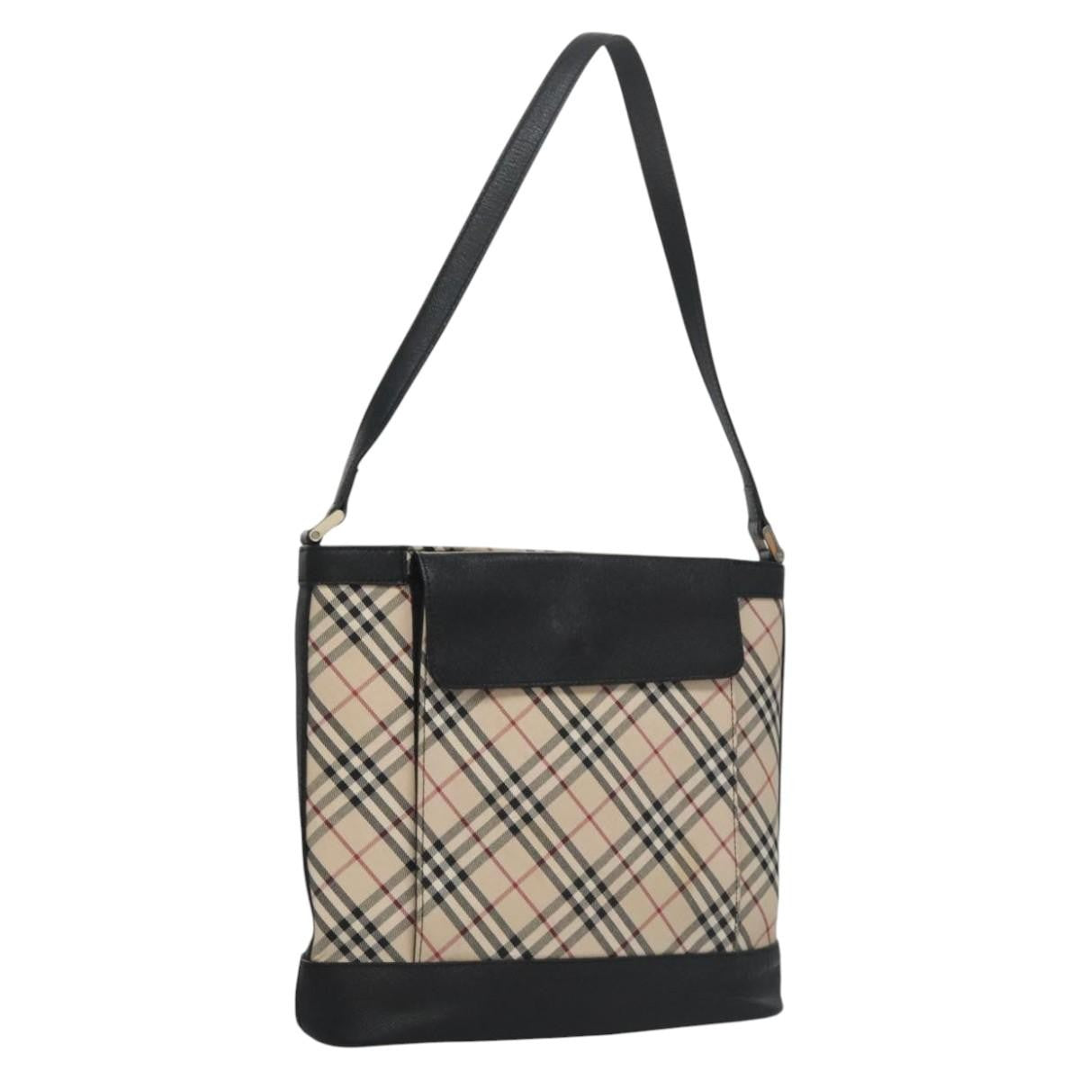 Burberry Shoulder Bag Nova Check Canvas, BEIGE, CANVAS, Shoulder bag