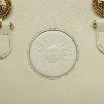 Versace Vintage Handbag Leather, WHITE, LEATHER, Handbag