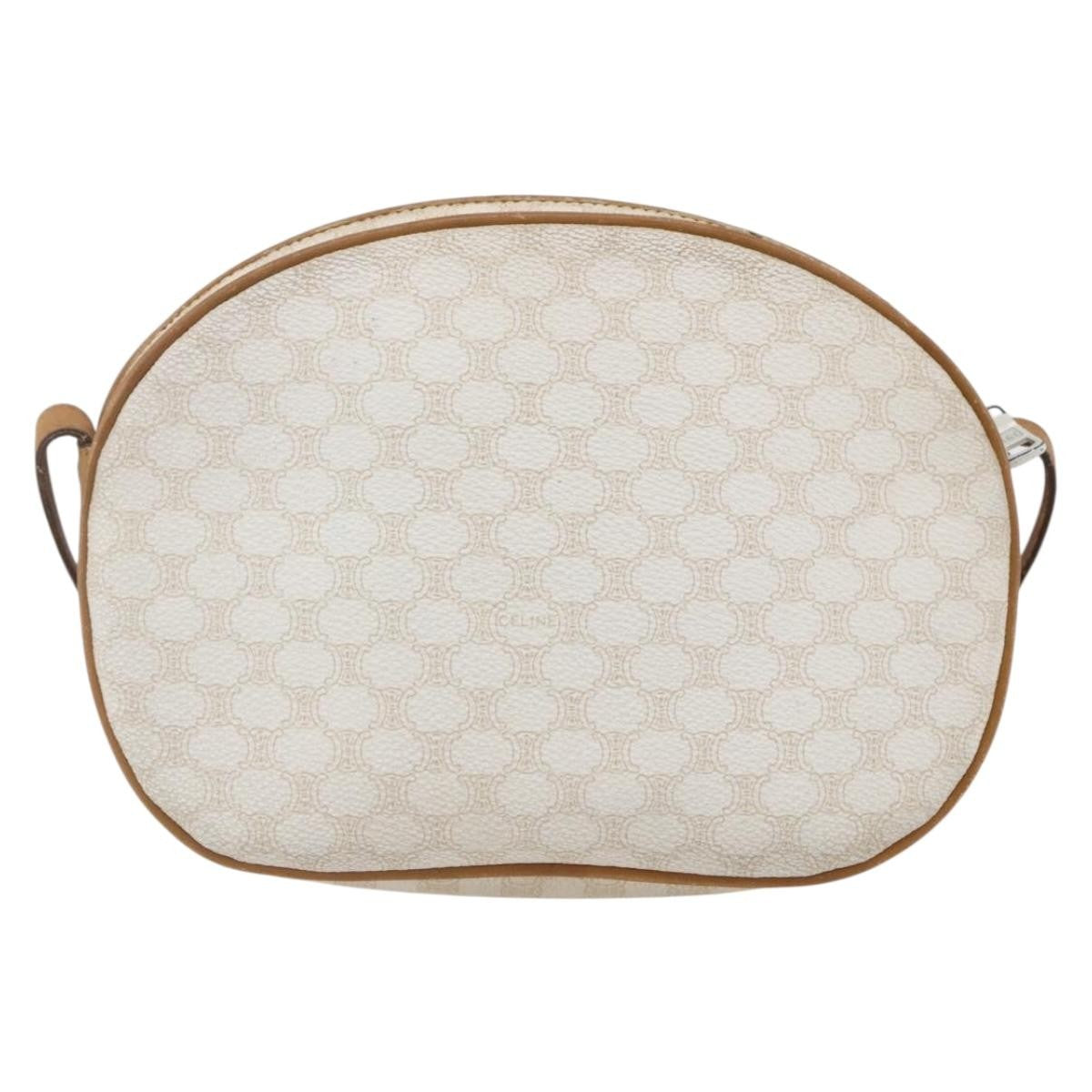 Celine Macadam Shoulder Bag PVC Leather, WHITE, PVC, Shoulder bag