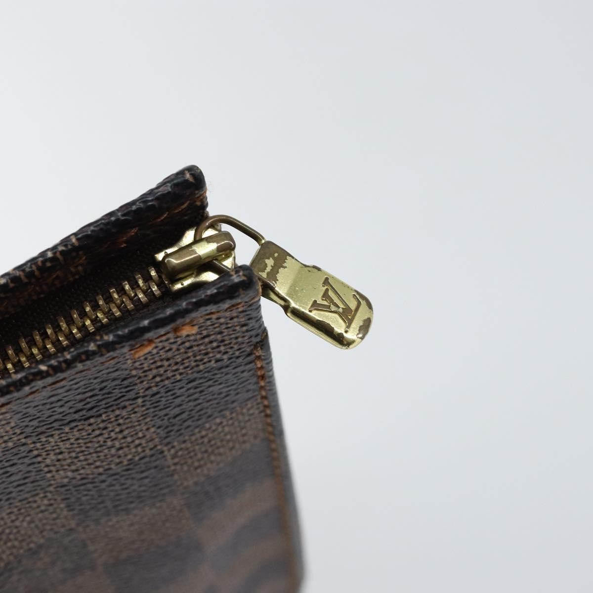 Louis Vuitton Toiletry Pouch Damier, BROWN, CANVAS, Clutche & pouche
