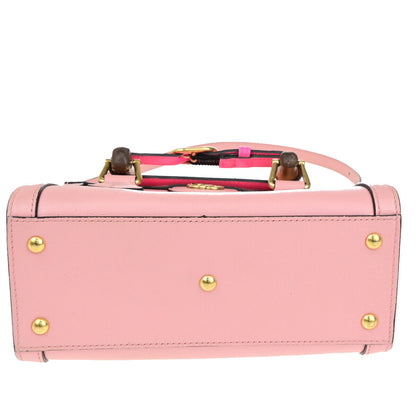 Gucci Diana NM Bamboo Handle Tote Leather, PINK, LEATHER, Tote bag