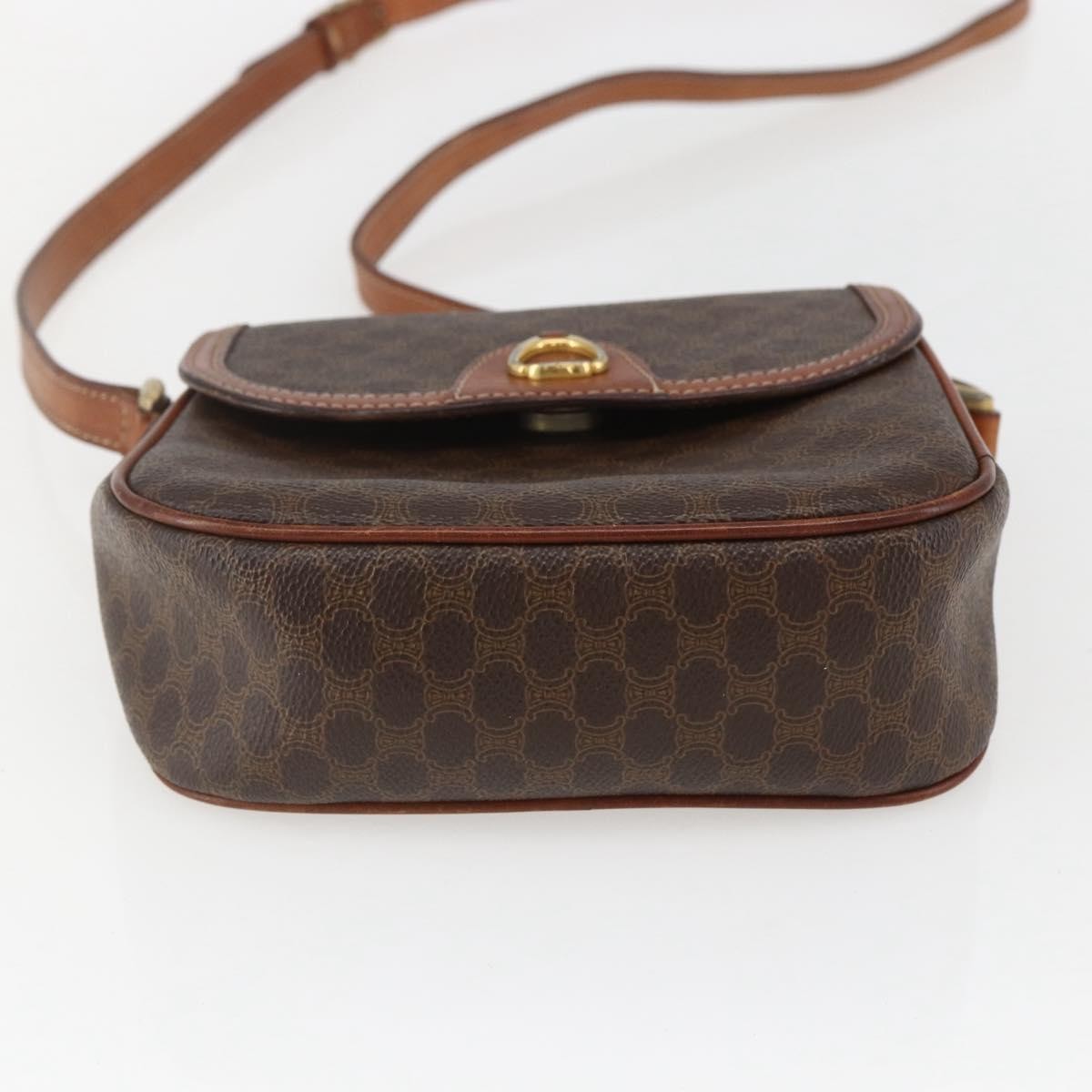 Celine Vintage Macadam Shoulder Bag Canvas and Leather, BROWN, CANVAS, Shoulder bag