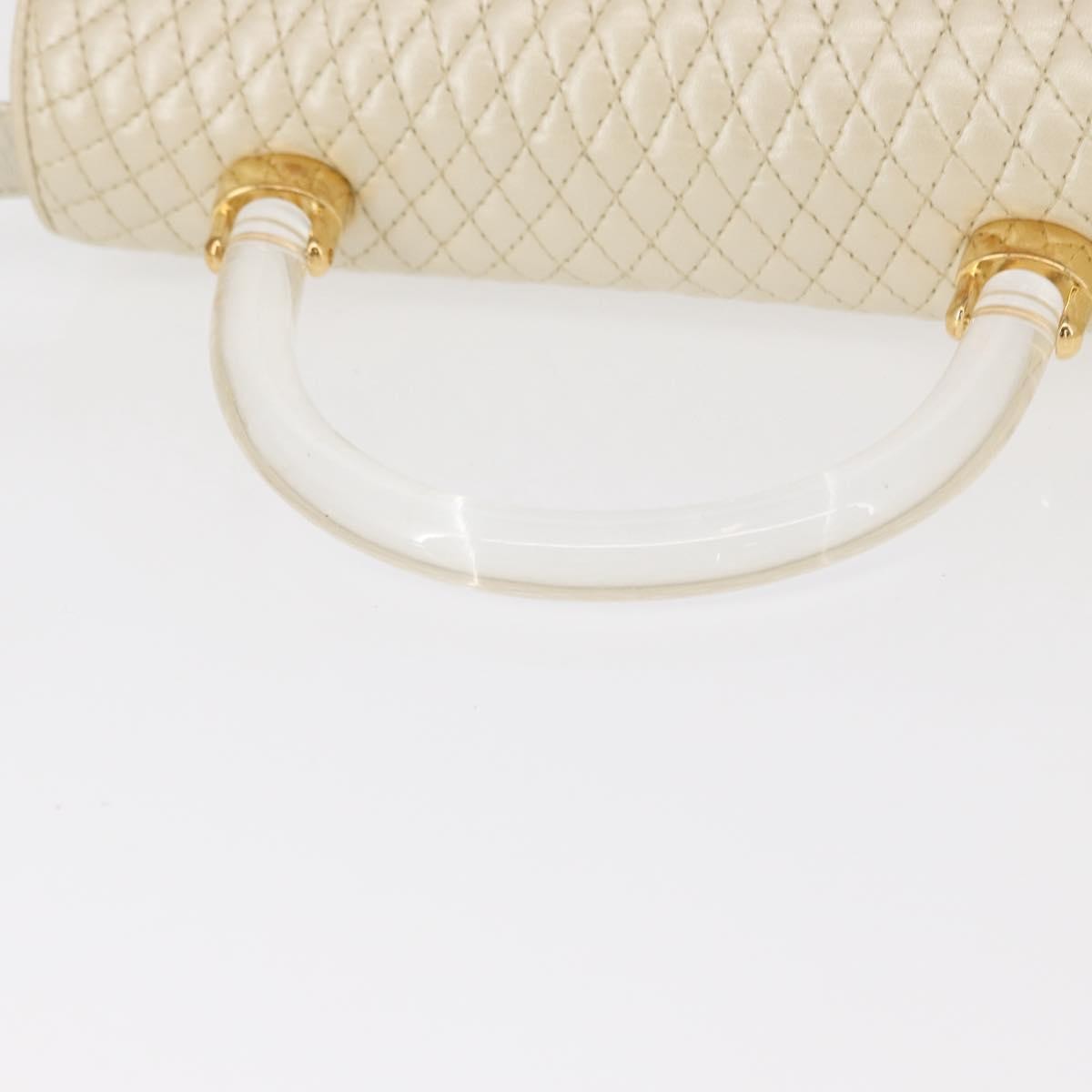 Bally Vintage Handbag Quilted Leather, BEIGE, LEATHER, Handbag