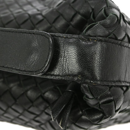 Bottega Veneta Handle Pouch Intrecciato Nappa, BLACK, LEATHER, Clutche & pouche