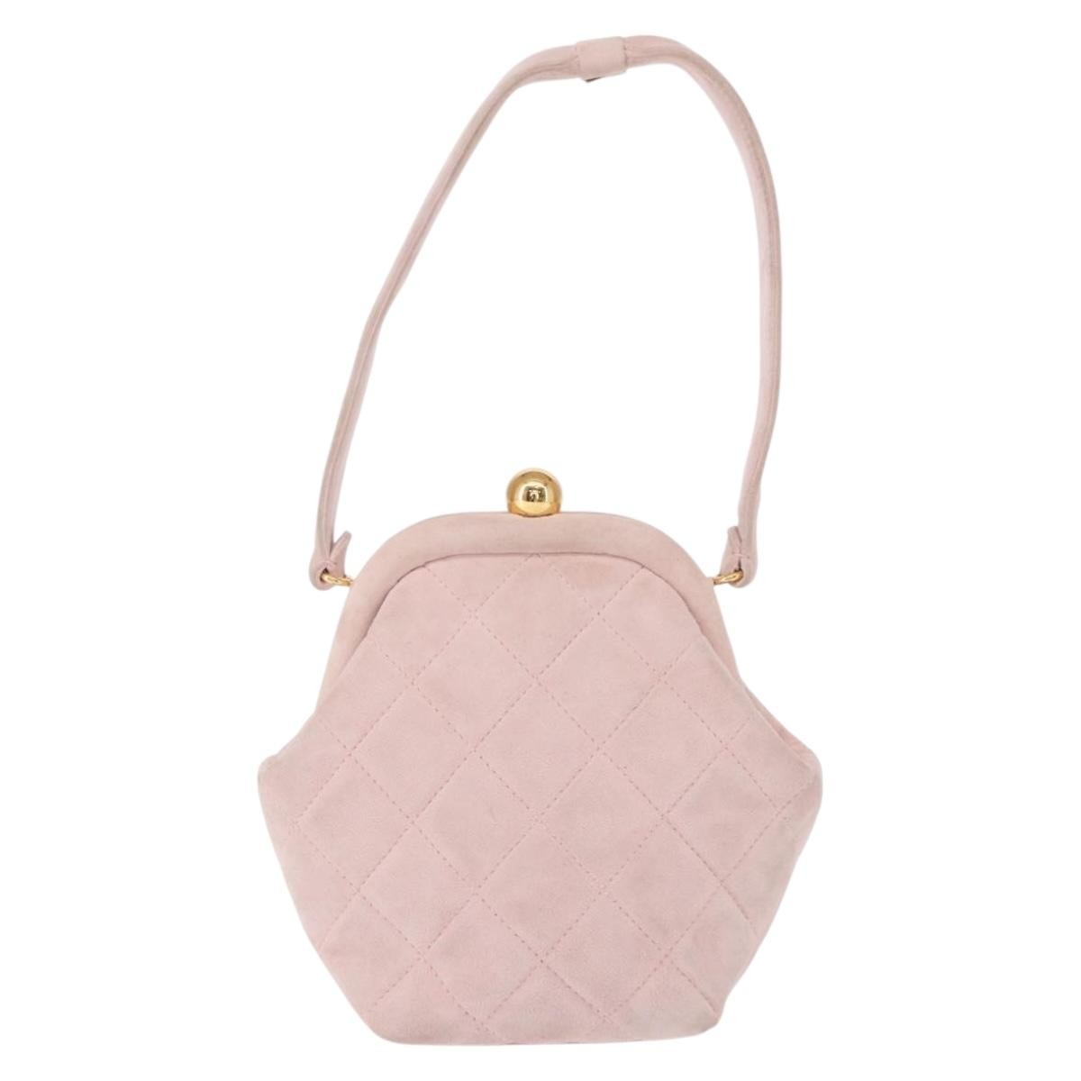 Chanel Vintage CC Hand bag Suede, PINK, SUEDE, Handbag