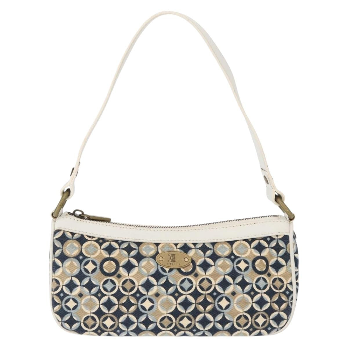 Celine Vintage Pochette Shoulder Bag Canvas, NAVY, CANVAS, Clutche & pouche