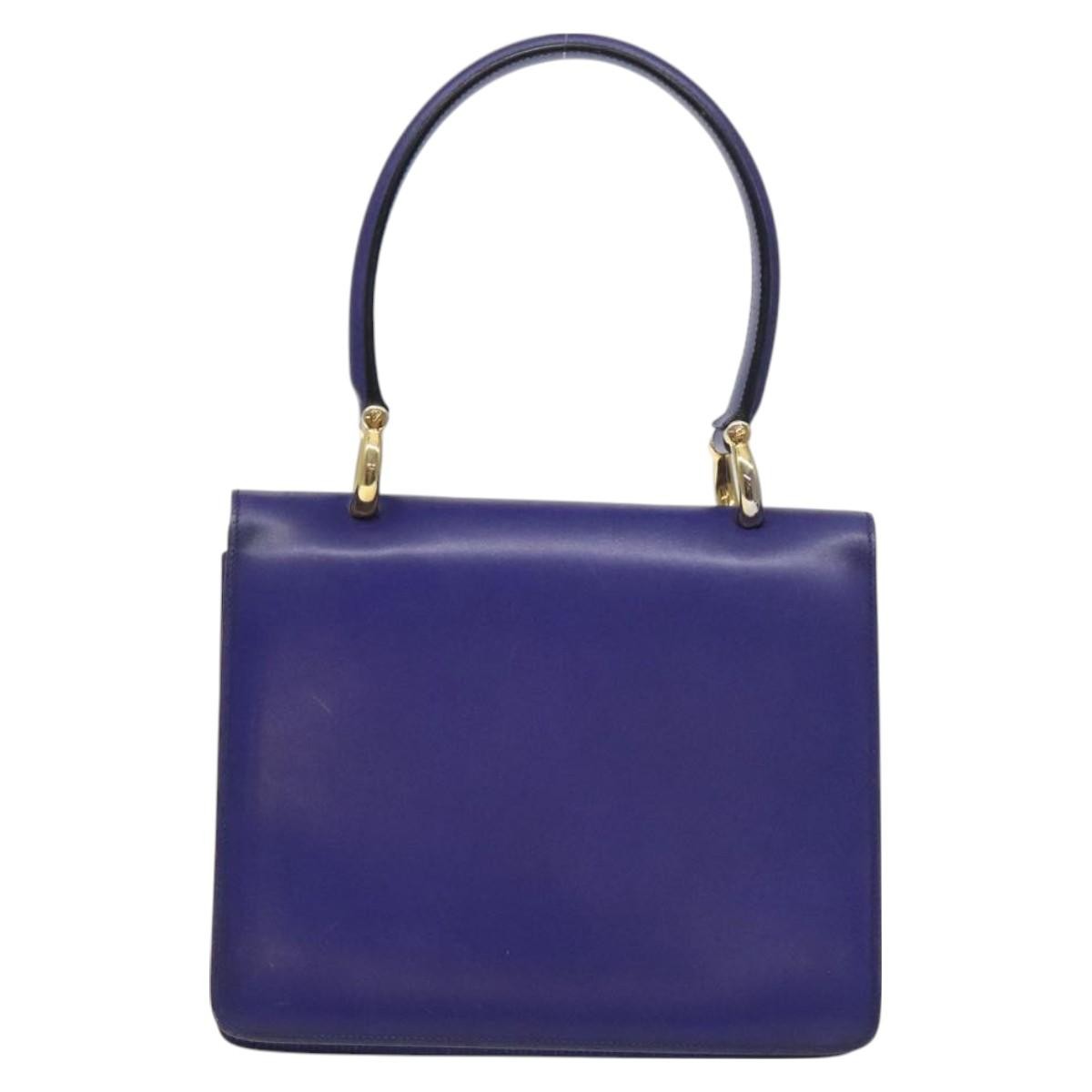Celine Gancini Handbag Leather, PURPLE, LEATHER, Handbag