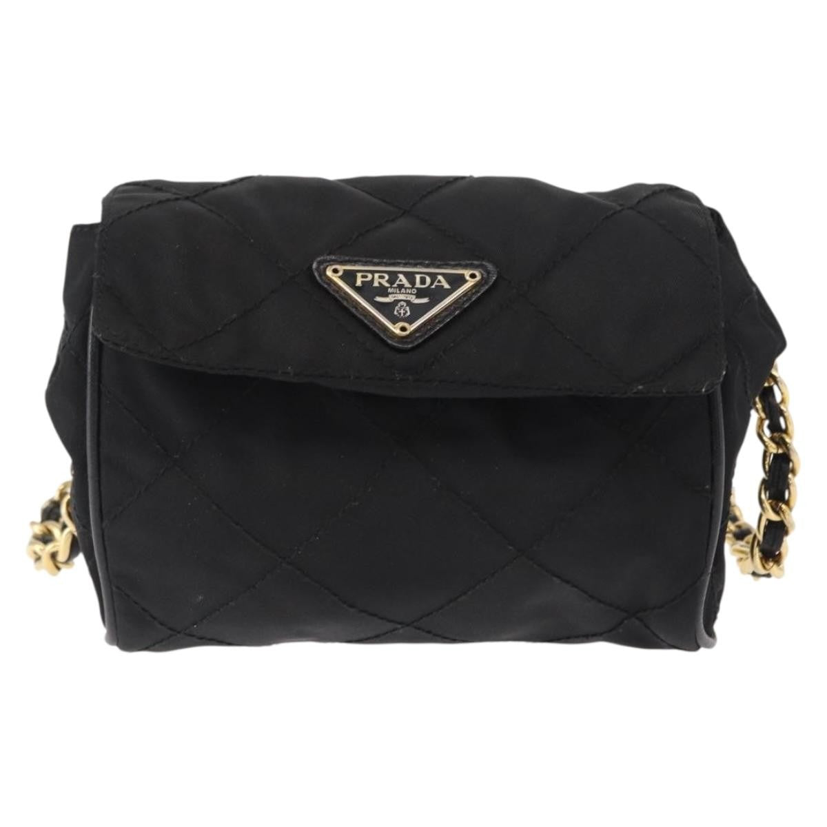 Prada Vintage Shoulder Bag Tessuto, BLACK, NYLON, Shoulder bag
