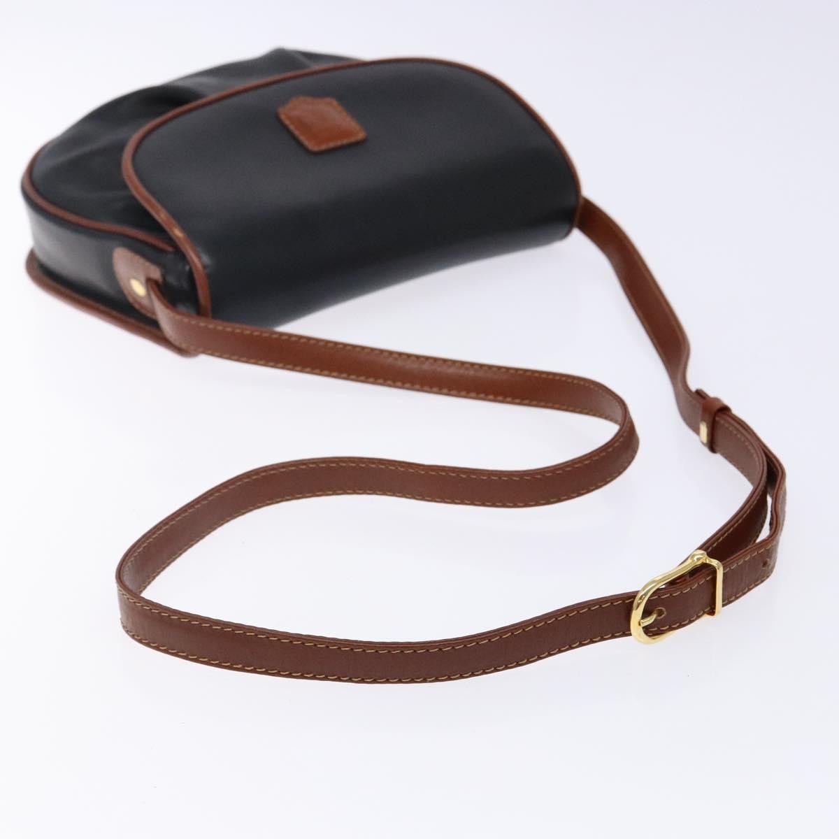 Celine Vintage Triomphe Shoulder Bag Leather, BLACK, LEATHER, Shoulder bag