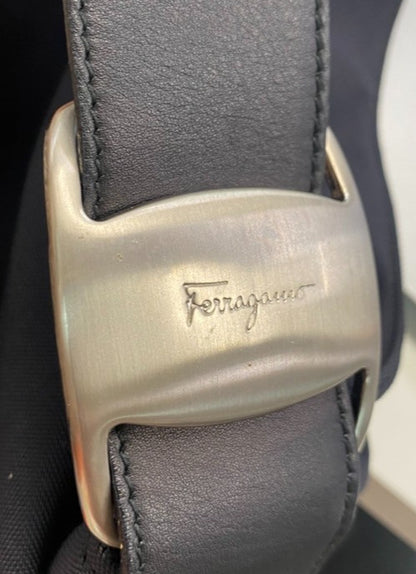 Salvatore Ferragamo Vara shoulder Bag Nylon, Black, Nylon, Shoulder Bag