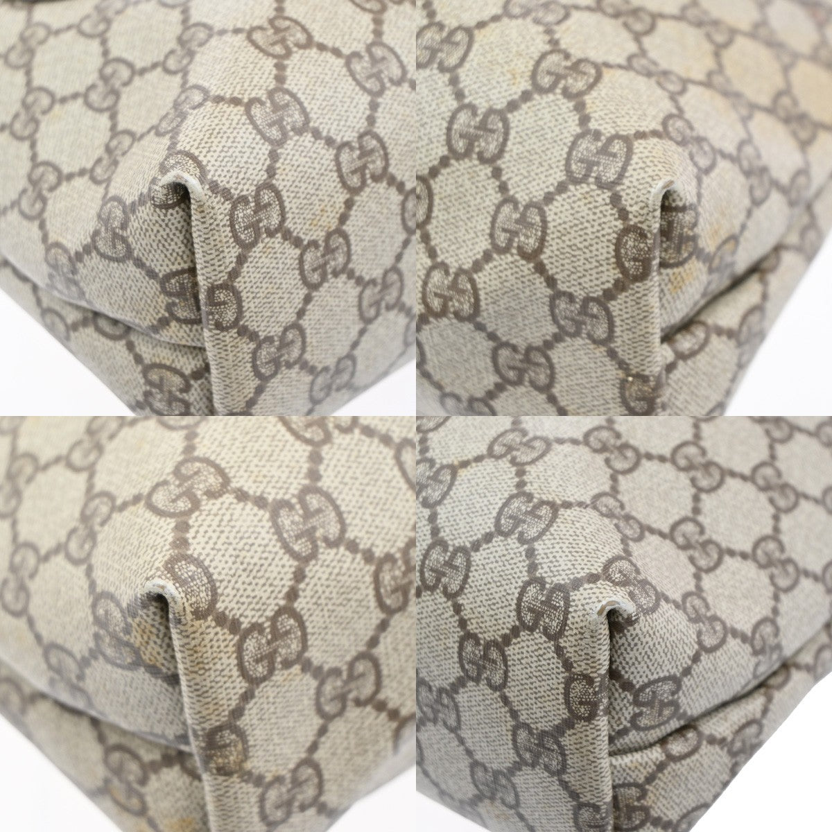 Gucci Vintage Web Strap Tote GG Coated Canvas, BEIGE, PVC, Tote bag