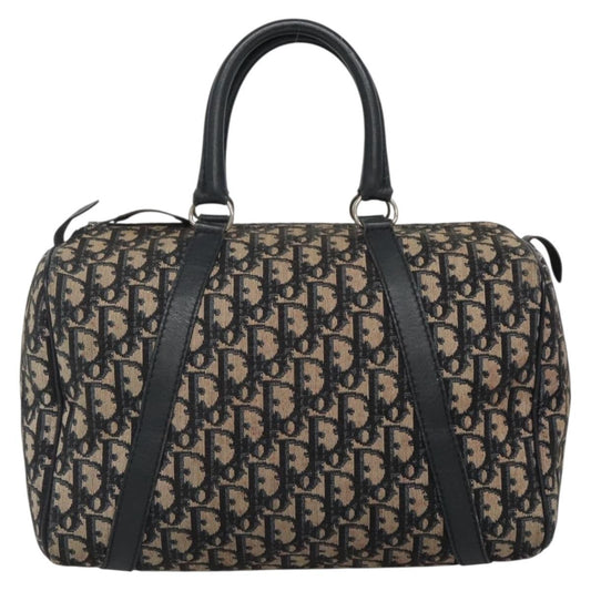 Christian Dior Bowling Bag Oblique Canvas, NAVY, CANVAS, Handbag