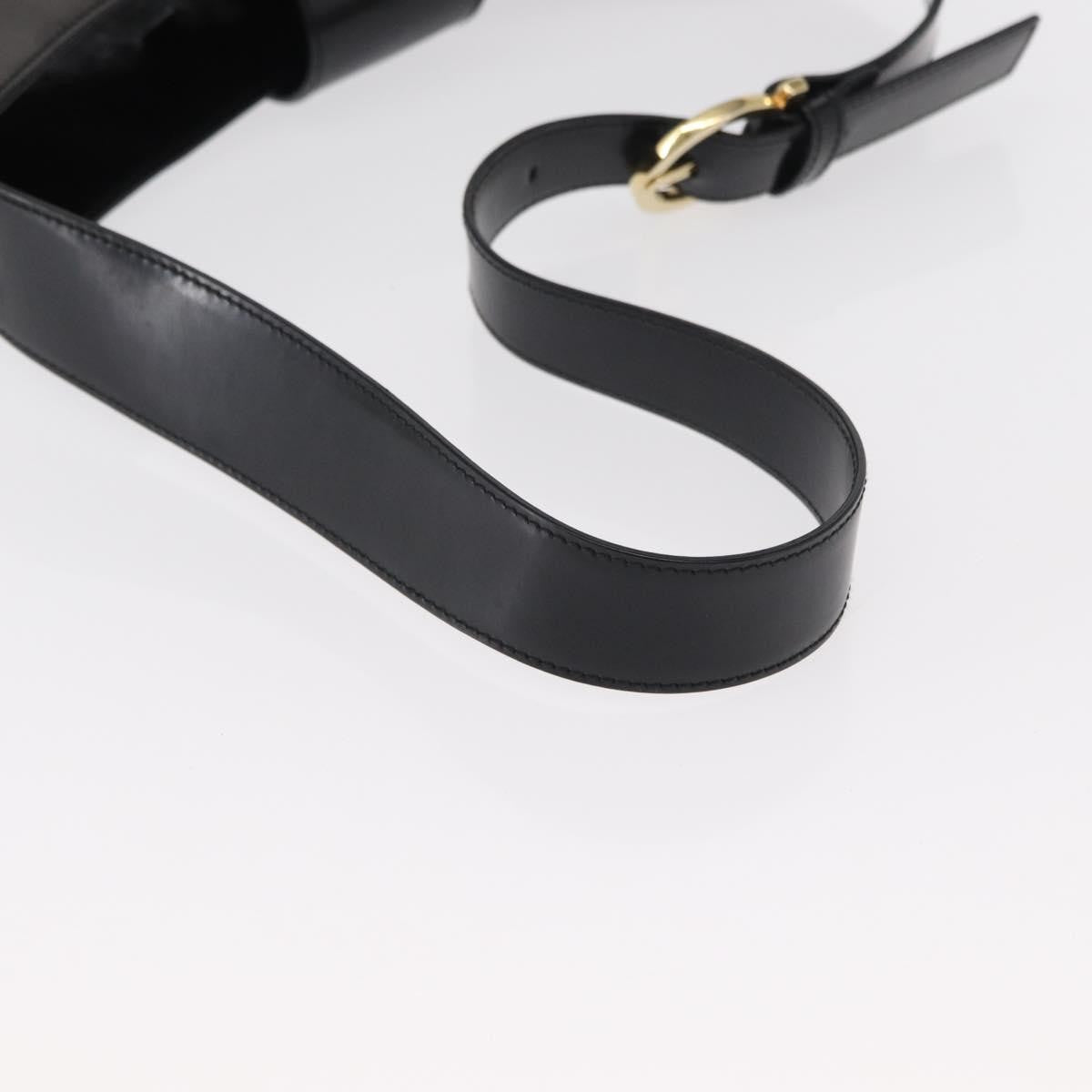 Salvatore Ferragamo Gancini Shoulder Bag Leather, BLACK, LEATHER, Shoulder bag