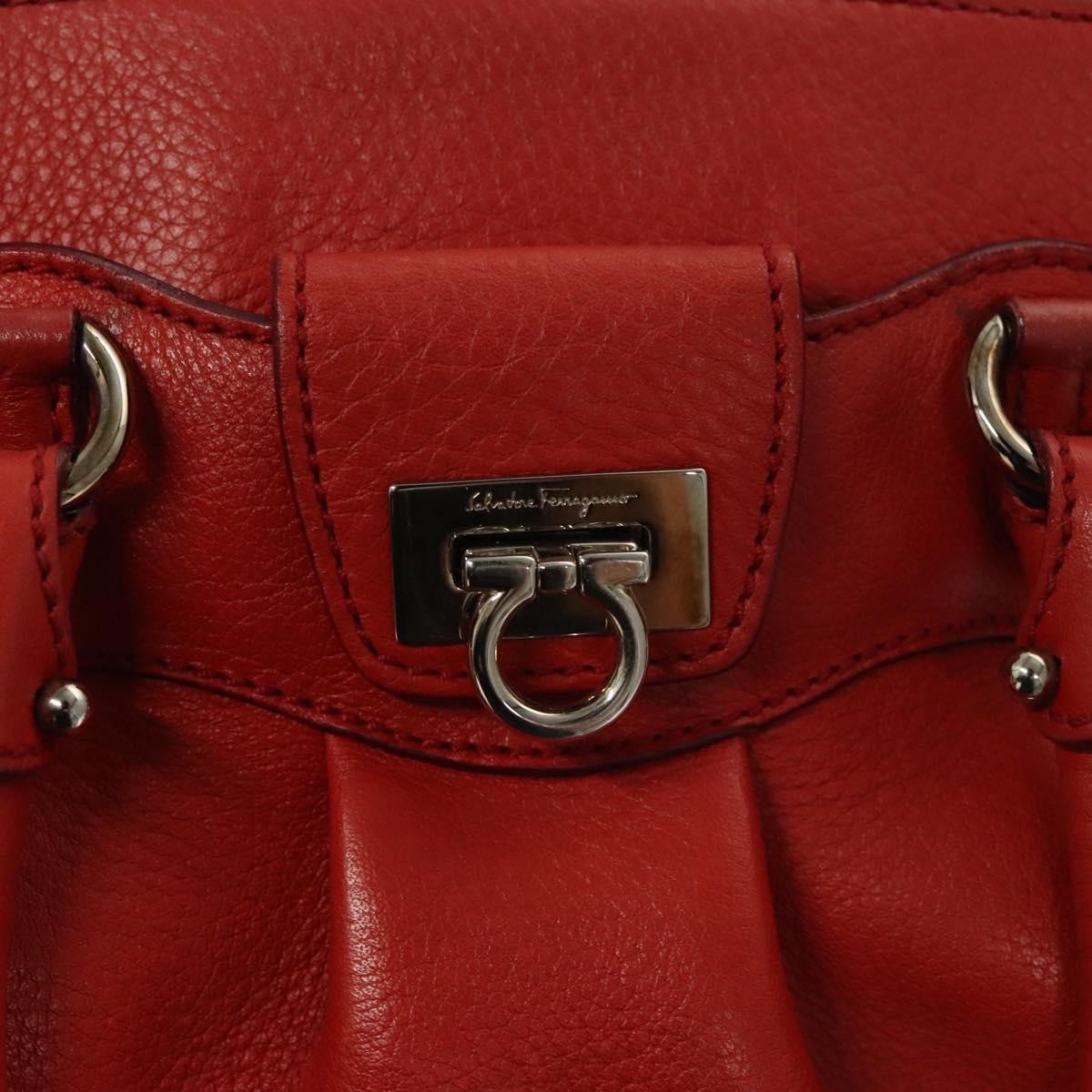 Salvatore Ferragamo Gancini handbag Leather, RED, LEATHER, Handbag