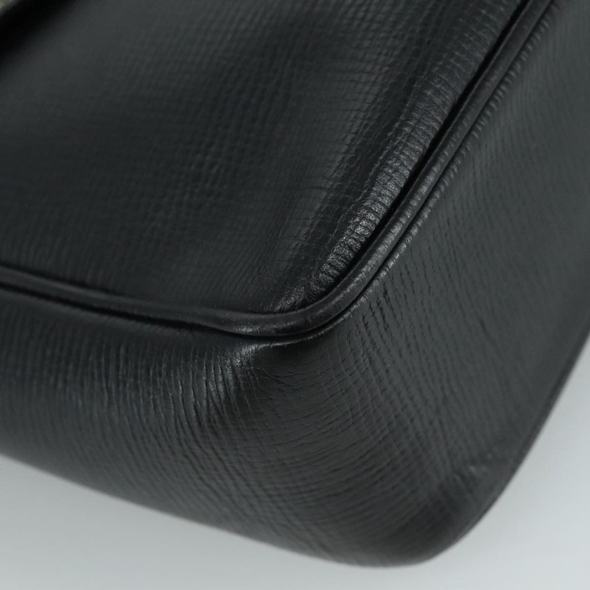 Celine Circle logo Leather, BLACK, LEATHER, Shoulder bag