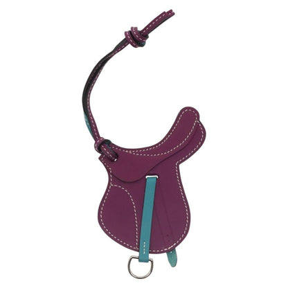 Hermes Paddock Selle Bag Charm Leather, PURPLE, LEATHER, Charms and Keychains