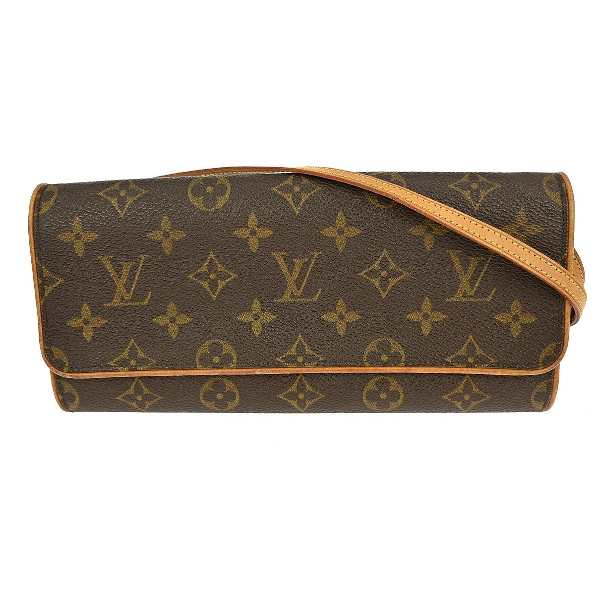 Louis Vuitton Twin Handbag Monogram Canvas, BROWN, CANVAS, Clutche & pouche