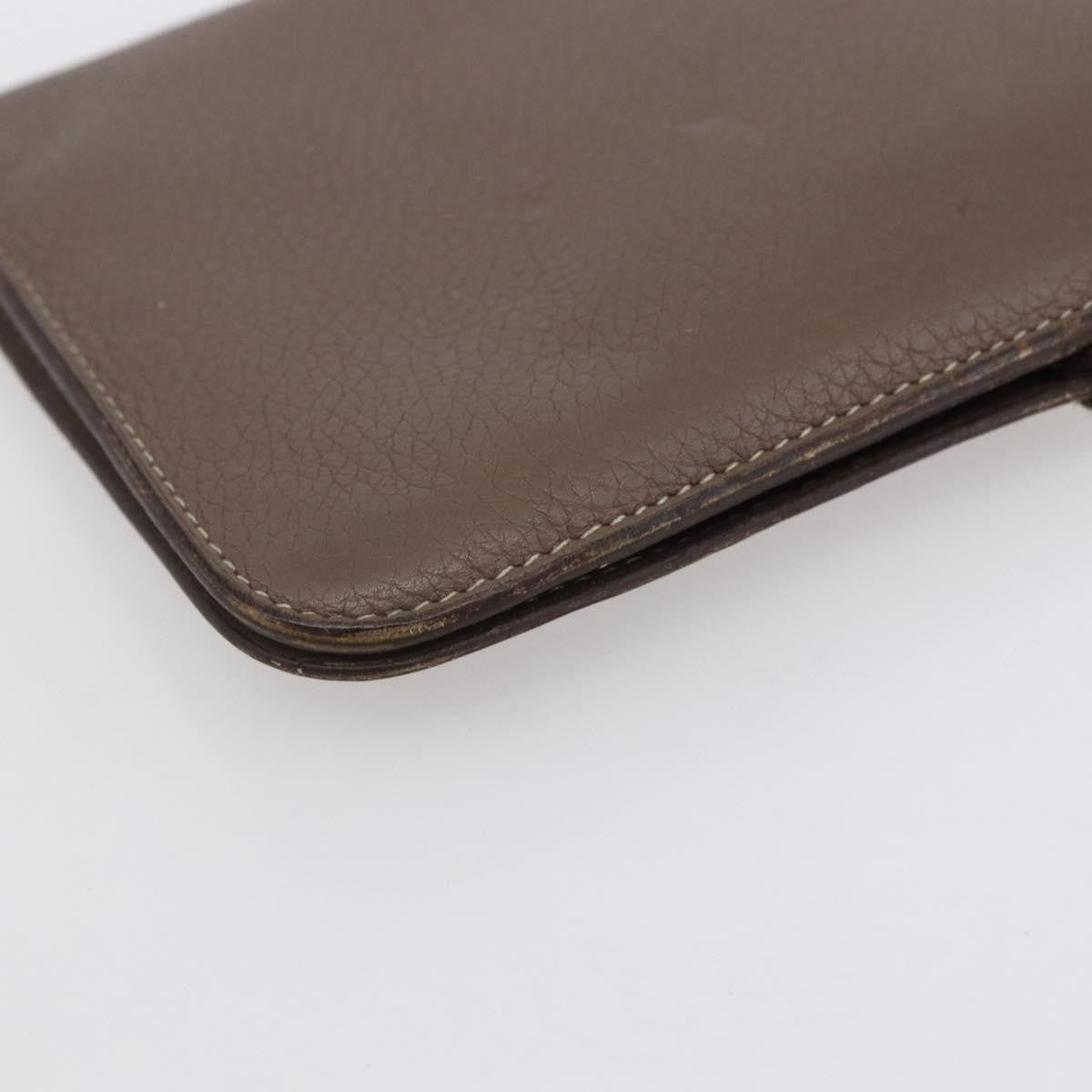 Hermes Dogon Duo Combined Wallet Leather, Gray, Leather, Wallet