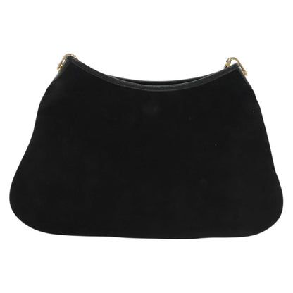 Salvatore Ferragamo Gancini Chain Shoulder bag Suede, BLACK, SUEDE, Shoulder bag