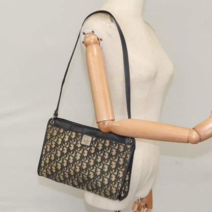 Christian Dior Vintage Trotter Shoulder Bag Canvas, NAVY, CANVAS, Shoulder bag