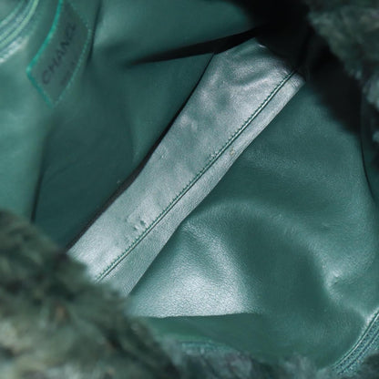 Chanel Vintage CC Chain Tote Printed Lapin Fur, GREEN, FAUX_FUR, Tote bag