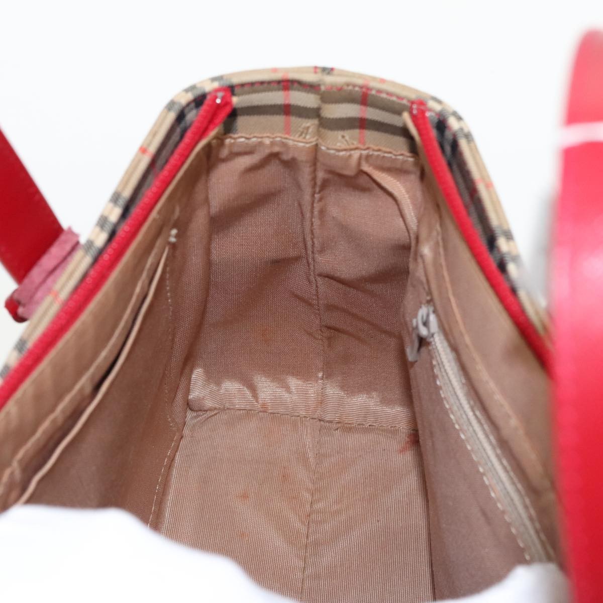 Burberry Nova Handbag Check Pattern, BEIGE, CANVAS, Handbag