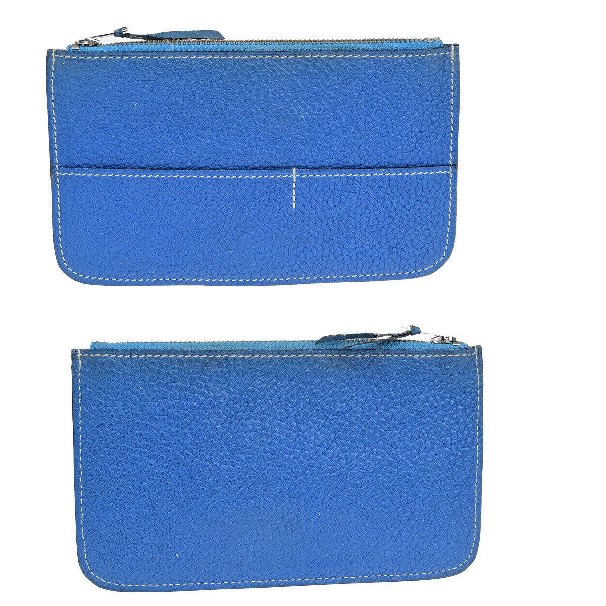 Hermes Bicolor Dogon Duo Combined Wallet Leather, BLUE, LEATHER, Wallets