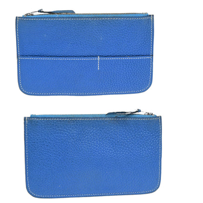 Hermes Bicolor Dogon Duo Combined Wallet Leather, BLUE, LEATHER, Wallets