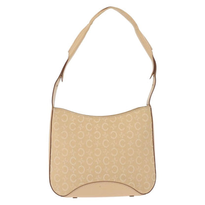 Celine Macadam Shoulder Bag Canvas, BEIGE, CANVAS, Shoulder bag