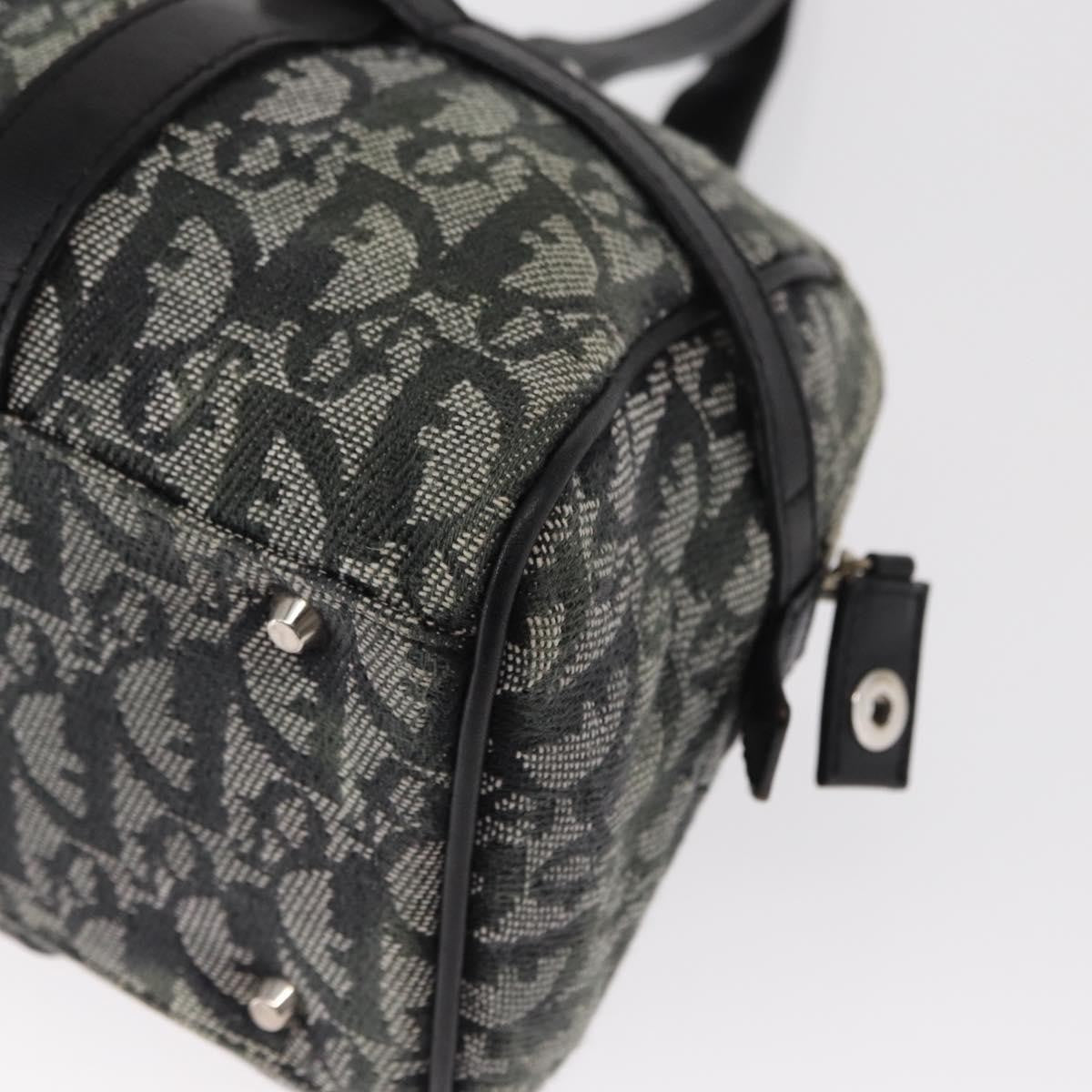 Christian Dior Vintage Trotter Zip Shoulder Bag Diorissimo Canvas, BLACK, CANVAS, Shoulder bag