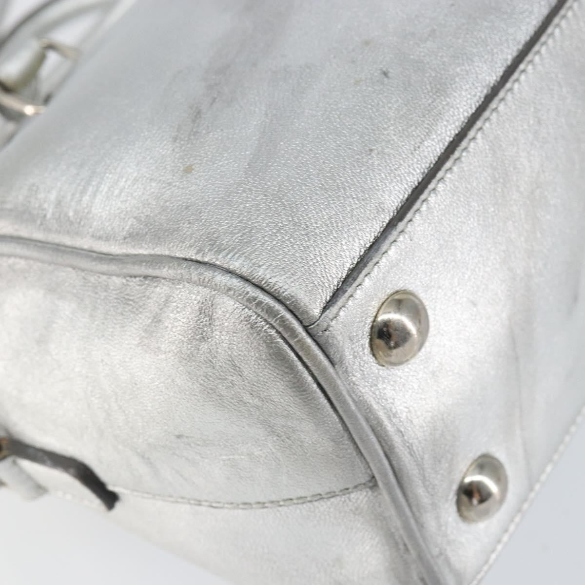 Saint Laurent Classic Duffle Bag Leather, SILVER, LEATHER, Handbag