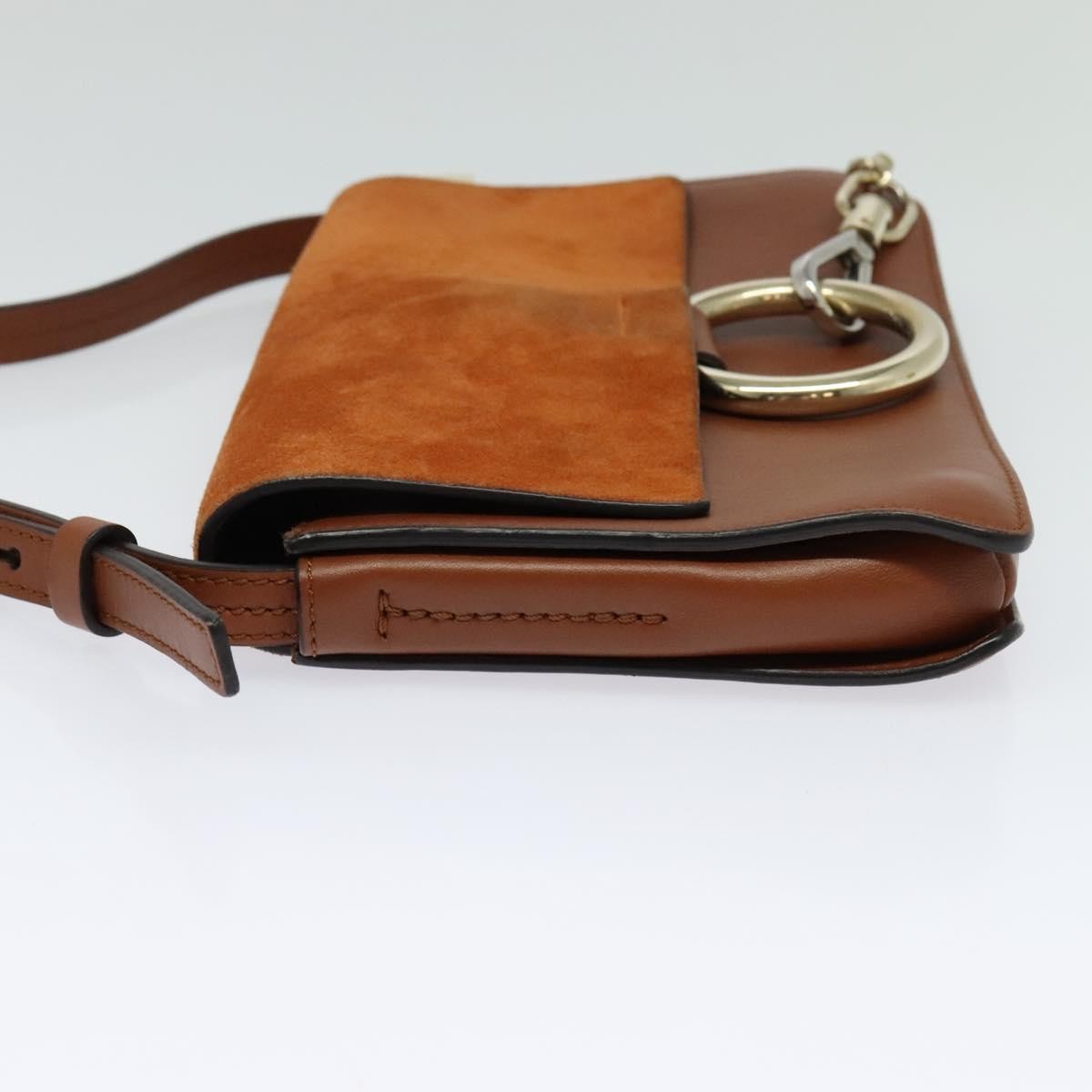 Chloe Faye Shoulder Bag Suede, ORANGE, SUEDE, Shoulder bag