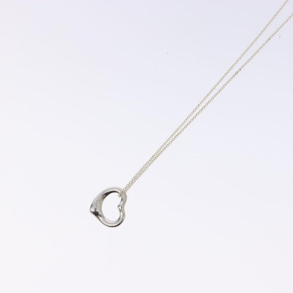 Tiffany & Co. Elsa Peretti Open Heart Pendant Necklace Sterling Silver, SILVER, SILVER, Necklace