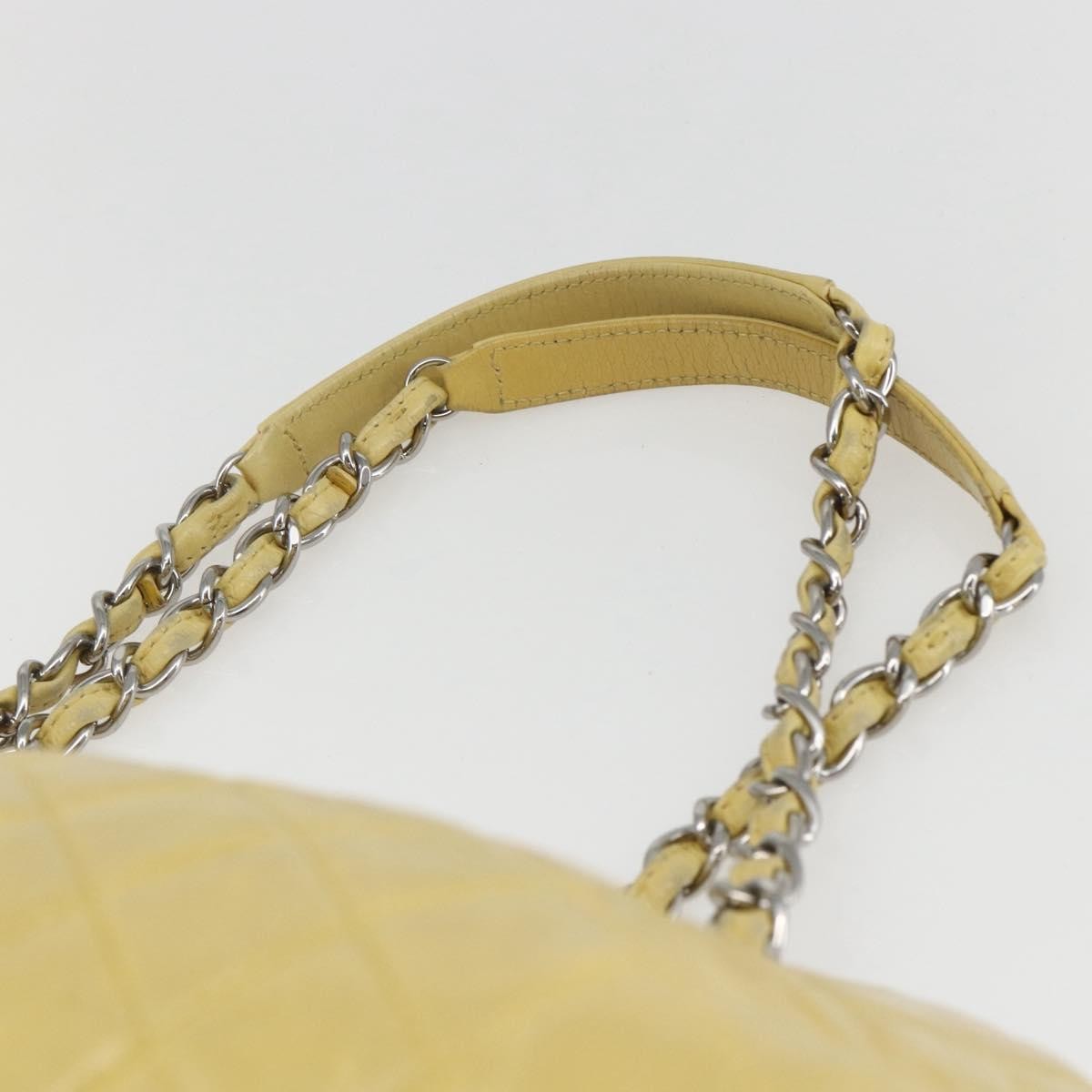 Chanel Just Mademoiselle Bag Quilted Aged Calfskin, YELLOW, LEATHER, Shoulder bag
