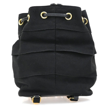 Salvatore Ferragamo Vala Backpack Canvas, Black, Canvas, Backpack