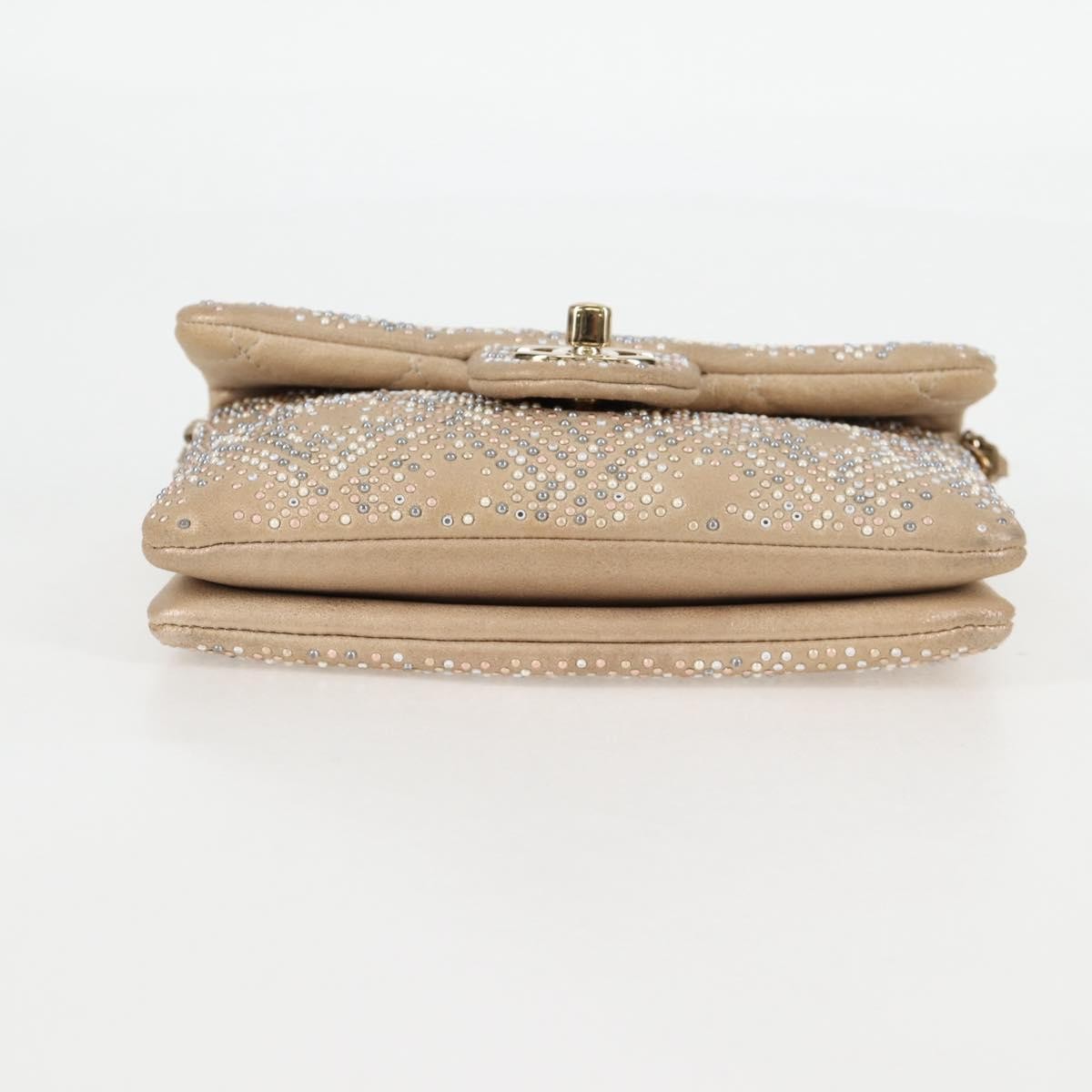 Chanel Mineral Nights Shoulder Bag Strass Embellished Leather, GOLD, LEATHER, Shoulder bag